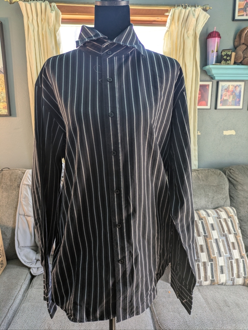 🖤 Y2K Pinstripe Dreams | Edgy Striped Button-Down